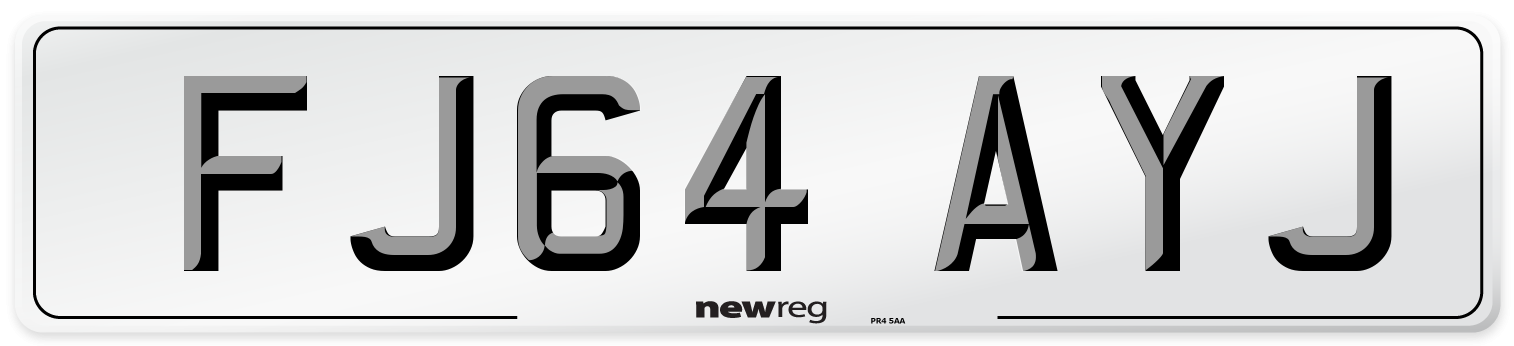 FJ64 AYJ Number Plate from New Reg